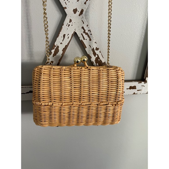 TALBOTS Wicker Clutch Crossbody Purse - Picture 3 of 8